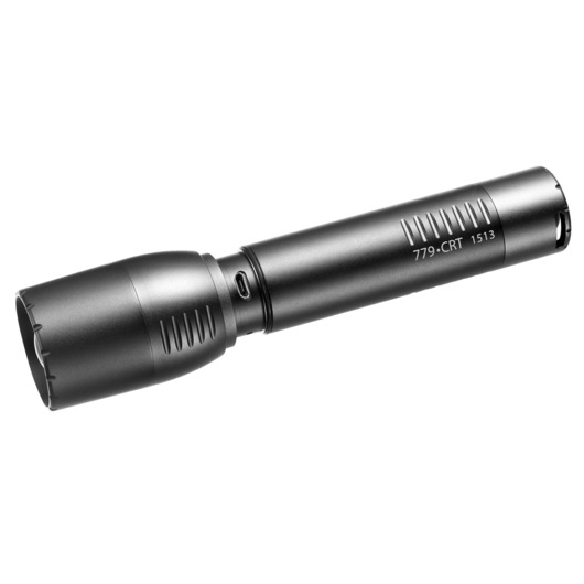 Facom 779_CRT black flashlight, side angle on white background, shows USB charging port and engraved details.