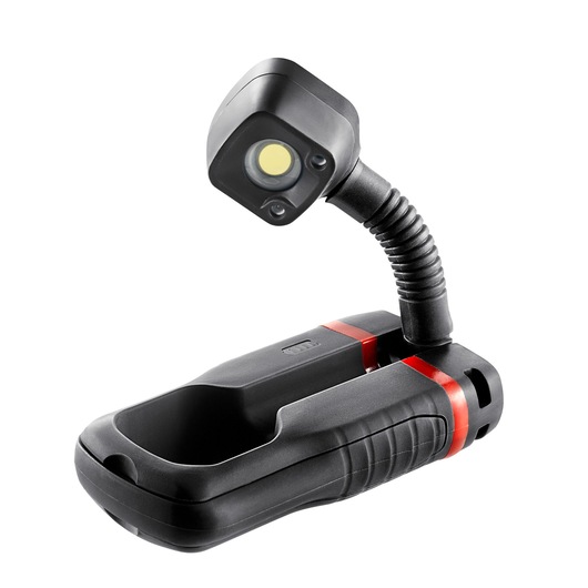 Facom 779_PCBPB flexible black work light with red accent, angled view on white background.
