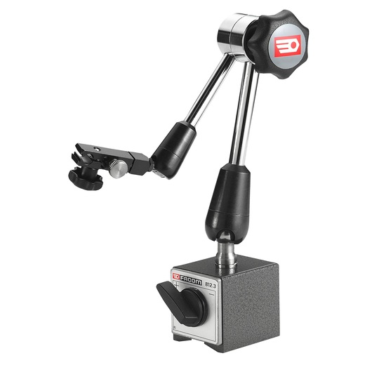 Facom 812_3 magnetic base holder with adjustable arm, product photo, front angle, for measurement tools.