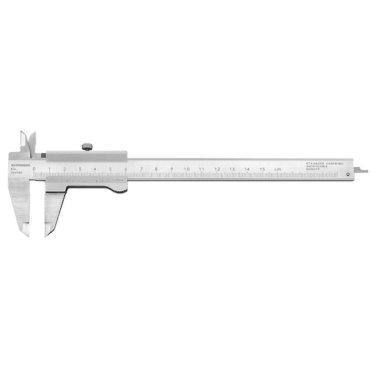Facom 816 caliper, stainless steel, side view on white background, precision measuring tool.
