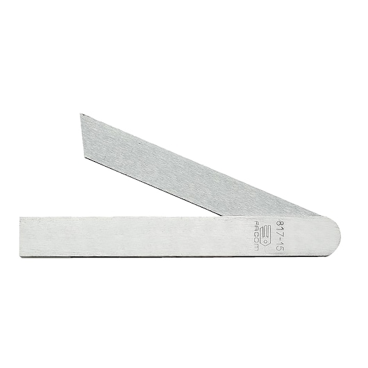 Facom adjustable precision square, SKU 817_25, silver metal, side angle, photography on white background.