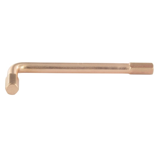 Facom 82H_16SR L-shaped brass hex key, side angle on white background.