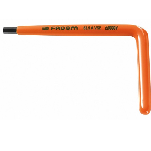Facom orange insulated hex key, SKU 83_8AVSE, photographed from side on white background.