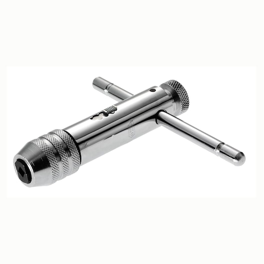 Facom 830A10RN T-handle tap wrench, chrome finish, front angle on white background