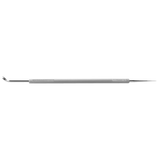 Facom 8351 double-ended precision tool with grey handle, hook tip on left and pointed tip on right, side view.