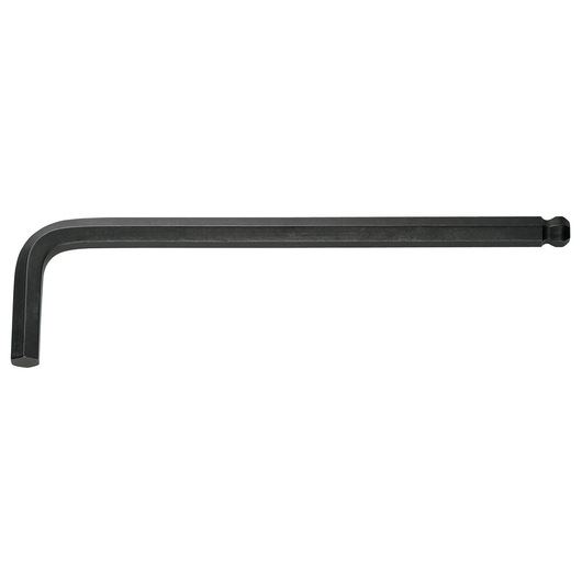 Facom 83SH_5 black L-shaped hex key with ball end, photographed on white background.