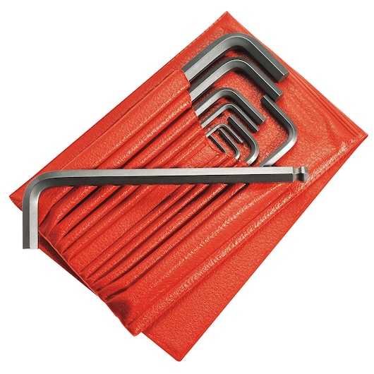 Facom hex key set with various sizes in a red holder, SKU 83SH_JL10, front angle photo.