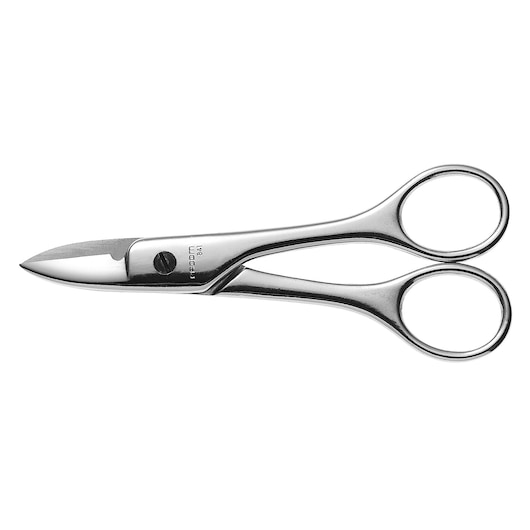 Facom 841 stainless steel scissors, straight blade, photography, side angle, white background