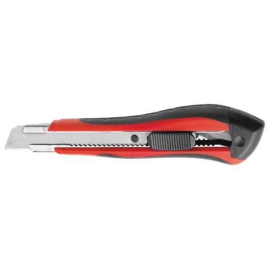 Facom 844_SE18 utility knife with red and black handle, side angle, on white background.