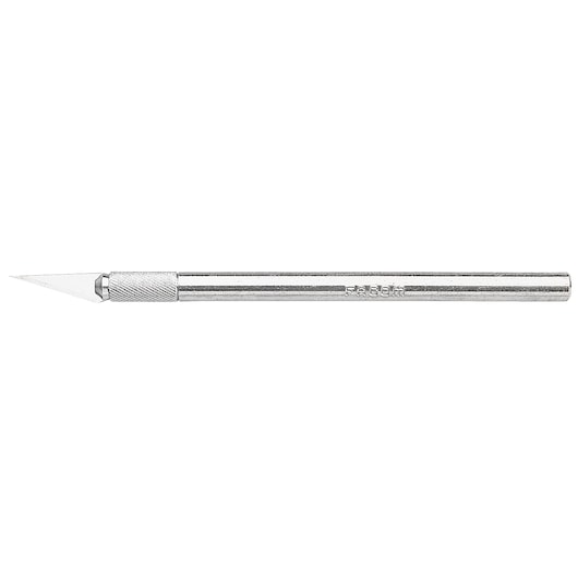 Facom 845_1 precision craft knife with metal handle and pointed blade, side angle, white background.