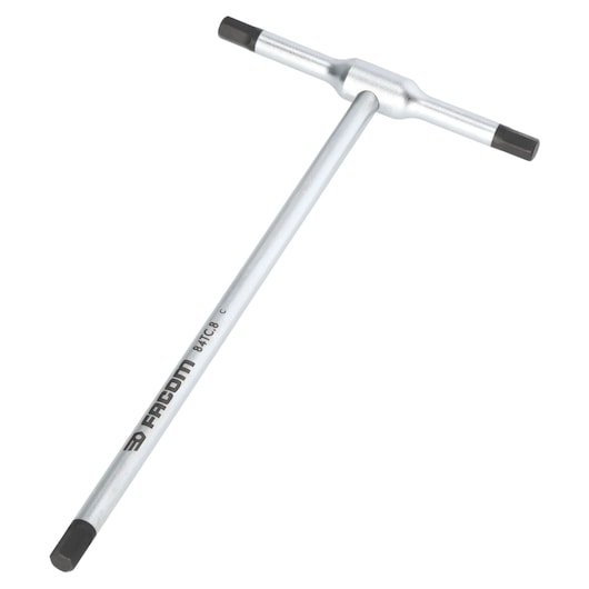 Facom 84TC_8 T-handle hex key with black ends, photographed on white background, hand tool category.