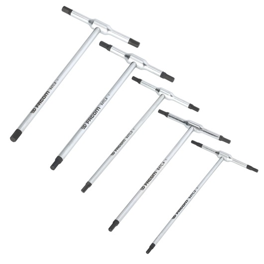 "T" spinner metric hexagonal key set, 5 pieces