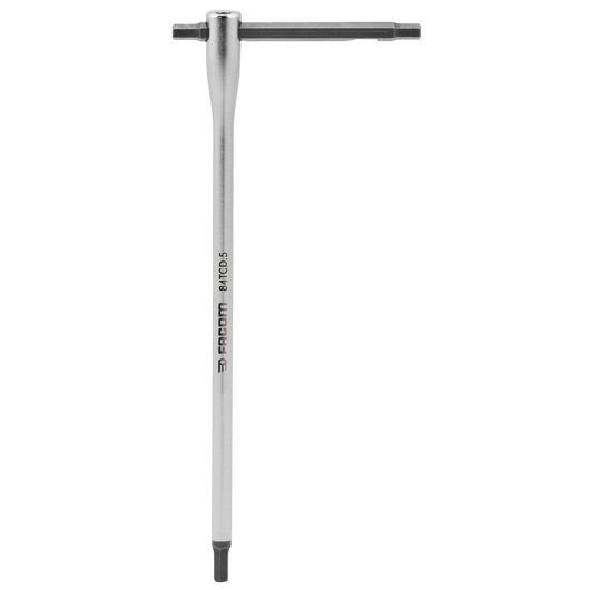 Facom Torx T-handle screwdriver, silver, SKU 84TCD_5, front view, slim shaft and ergonomic handle.