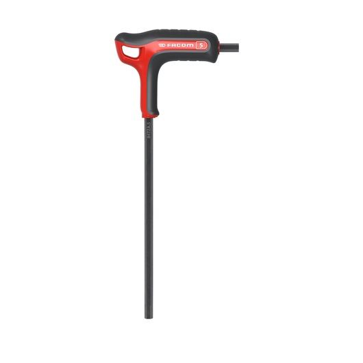 Facom 84TZA_5 T-handle hex key, red and black handle, front angle, white background.