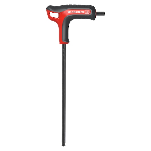 Facom 84TZSA_6 T-handle hex key with red and black grip, front angle on white background