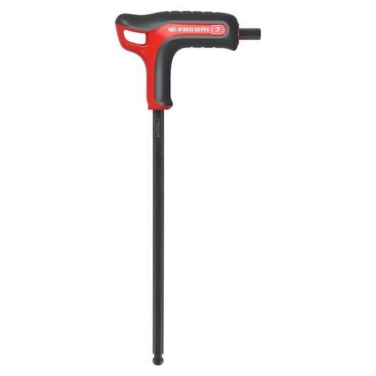Facom 84TZSA_7 T-handle hex key with red and black grip, photographed on white background.