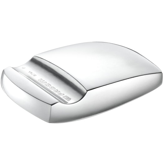 Facom 874A chrome-plated pocket ashtray, curved rectangle design, angled view on white background.