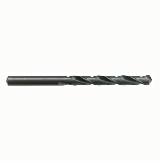 Facom 885_F2 black metal drill bit, side angle, photography with white background.