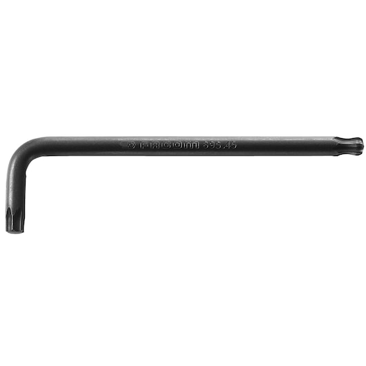 Photo of Facom 89S_30 black L-shaped Torx key tool on white background, side view.