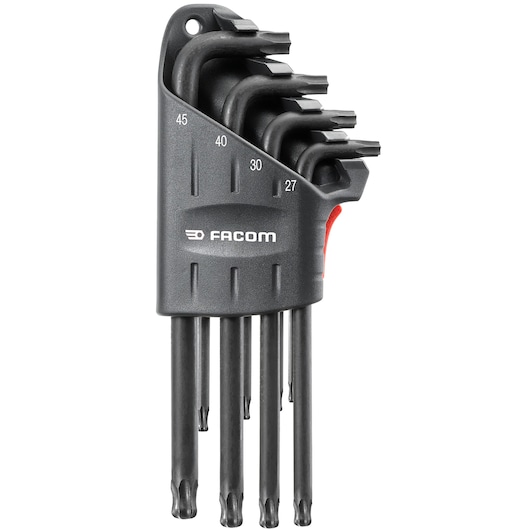 Facom torx key set with black holder, front angle, SKU 89S_JP8A, photography product.