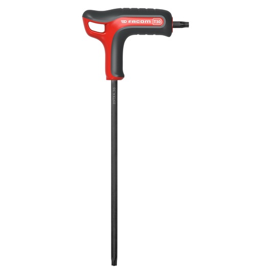 Facom T-handle Torx key T30 with red and black ergonomic grip, long shaft, product category tool, SKU 89TXA_30, front angle.