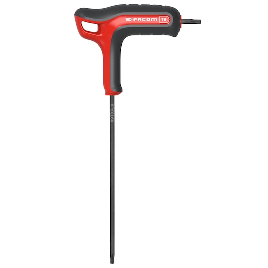 Facom T-handle Torx screwdriver, red and black, front angle, SKU 89TXA_7, hand tool.