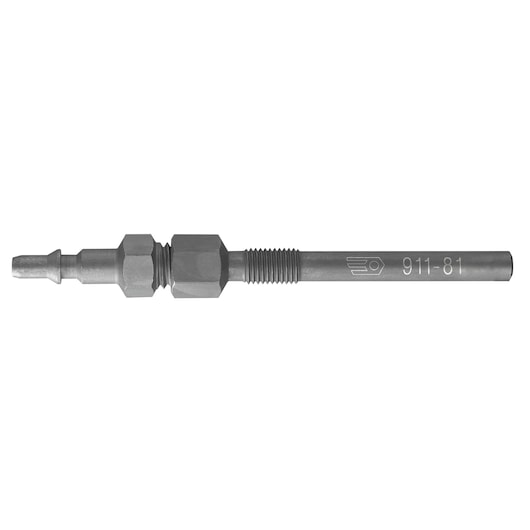 Facom 911-81 steel threaded adaptor rod, side view on white background.