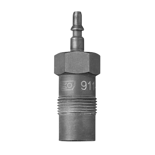 Facom 911-V4 metal quick coupling, hexagonal fitting, industrial connector, white background, front view.