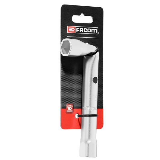 Facom 15mm angled box wrench 92A_15PB_P2 on retail packaging, product photo, front angle.