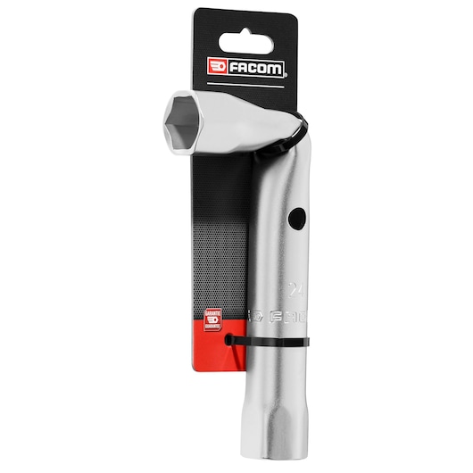 Facom 92A_24PB angled box wrench, silver finish, close-up product photo on white background.