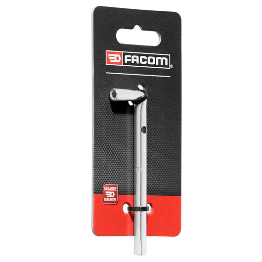 Facom 4mm angled box wrench 92A_4PB_P2, silver metal, front view on branded packaging.