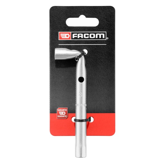 Facom 8mm angled box wrench 92A_8PB_P1, silver finish, photographed on retail packaging, front view.