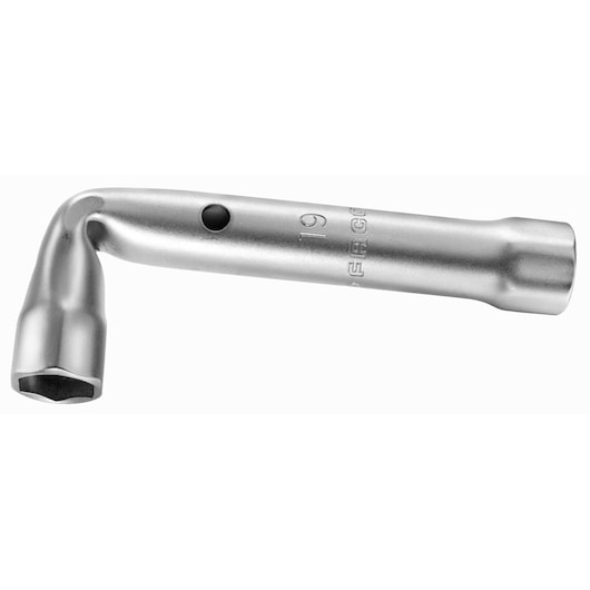 Facom 92A_8 L-shaped socket wrench, silver metal, side angle on white background.