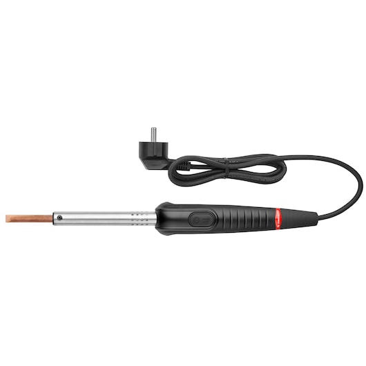 Facom 947B.80 electric soldering iron with black handle and EU plug, photography on white background.
