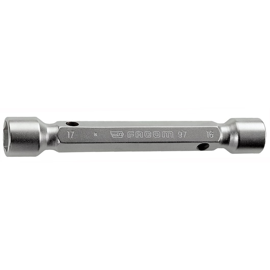 Double-socket wrench, 16 x 17 mm