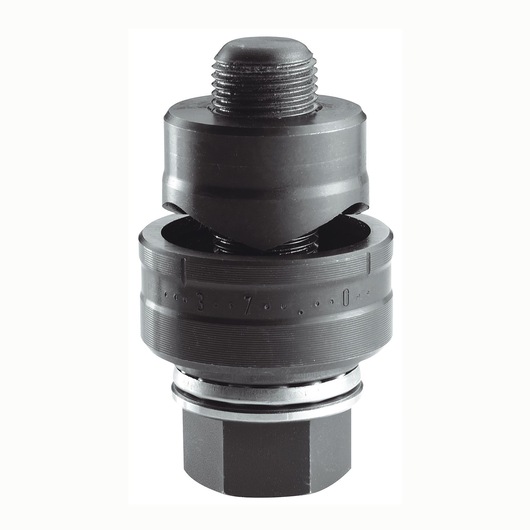 Facom 985978 black metal round knockout punch tool, product photography, front angle.