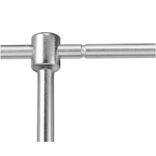 Facom T-handle socket wrench 98B_8, silver metal, close-up top view on white background.