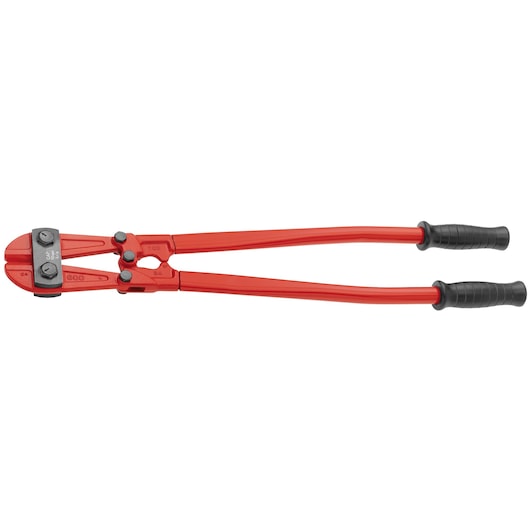 Facom 990_B1 red bolt cutter with black grip handles, side angle, white background.