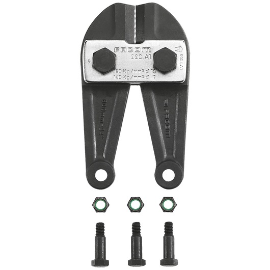 Facom bolt cutter head with bolts and nuts, SKU 990_LB0, photographed on a white background, front view.