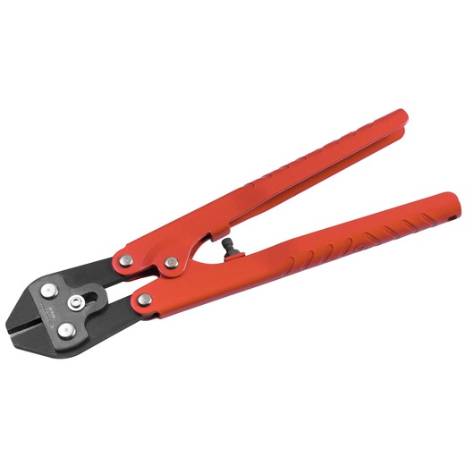 Facom 997A_20 bolt cutter with red handles, side view, isolated on white background.