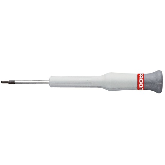 Facom precision screwdriver with gray handle and red branding, AEX_6X35, side view, white background.
