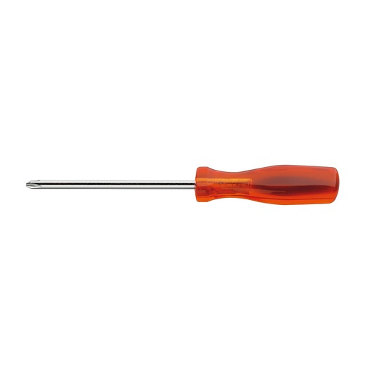 Facom AP_3X150 Phillips screwdriver with orange transparent handle, side view on white background.