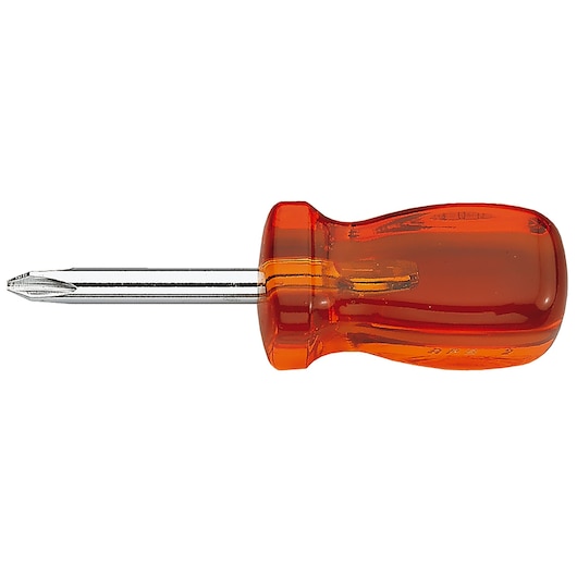 Facom APB_1X40 Phillips screwdriver with orange translucent handle, side angle, white background.