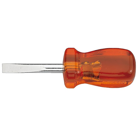 Facom flathead screwdriver ARB_6_5X40 with orange translucent handle, side view on white background.