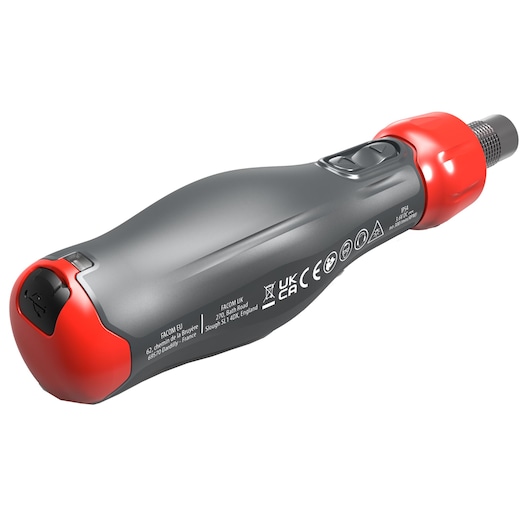 Facom AT_PA4V cordless screwdriver, black and red, side view on white background.