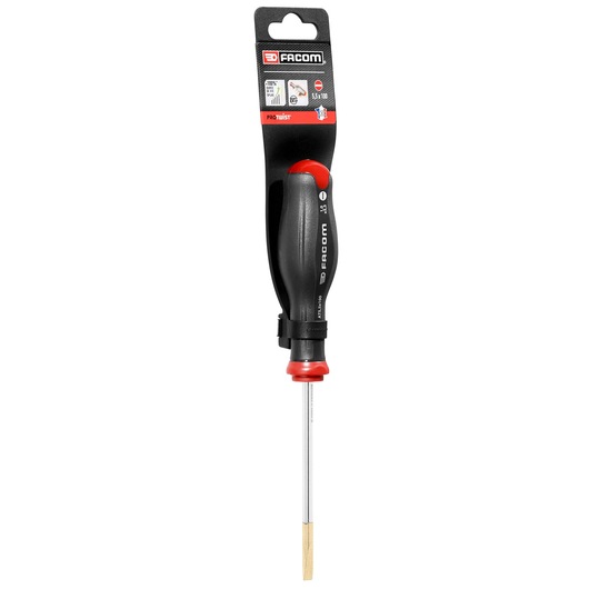 Facom flathead screwdriver AT5_5X100PB with black and red handle, photographed on white background.