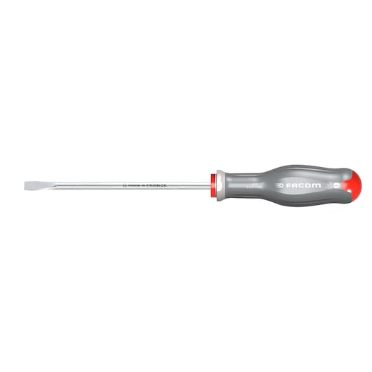 Facom flathead screwdriver ATF6_5X150ST grey handle, side view, white background.
