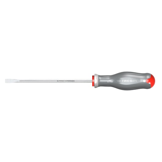 Facom ATF8X175ST flathead screwdriver with grey and red handle, side view, tool category.