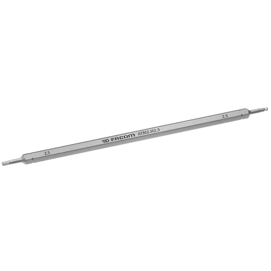 Facom hexagonal steel tool ATMZ.H2.5, dual-ended, silver finish, product photography, white background