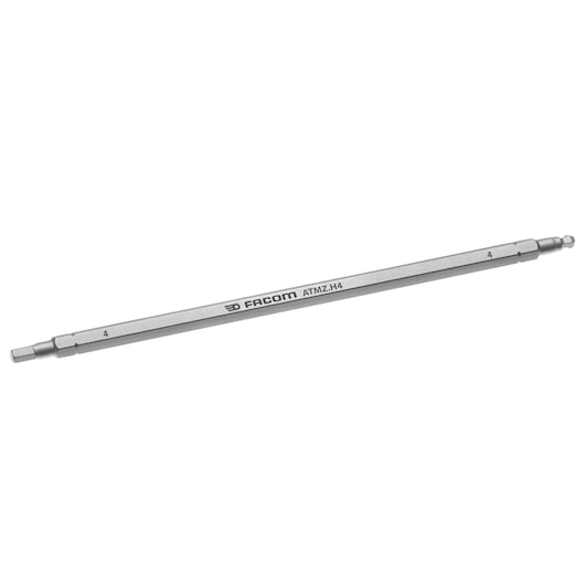 Facom ATMZ.H4 hexagonal screwdriver bit, silver finish, product side view on white background.